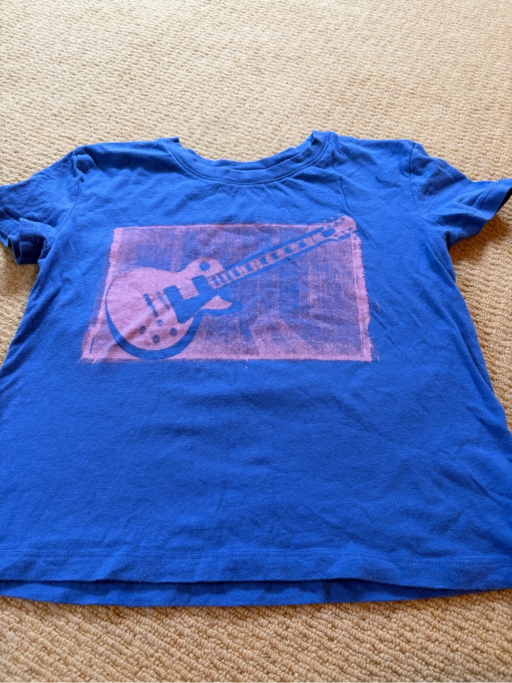 GAP Royal Blue Tee with Pink Guitar Graphic